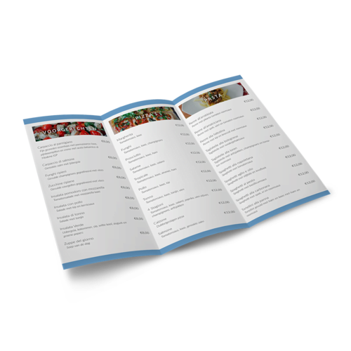 Menukaart A3 drieluik