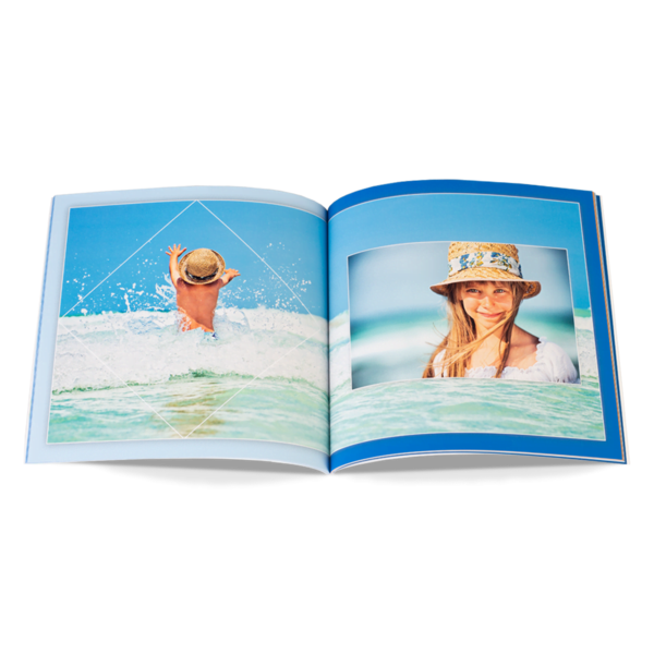 Fotoboek softcover 14x14 open Fotoboek softcover 14x14 open