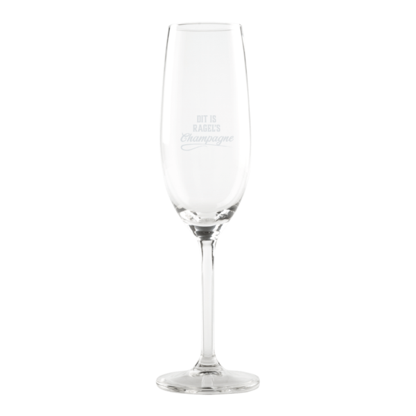Eigen champagneglas