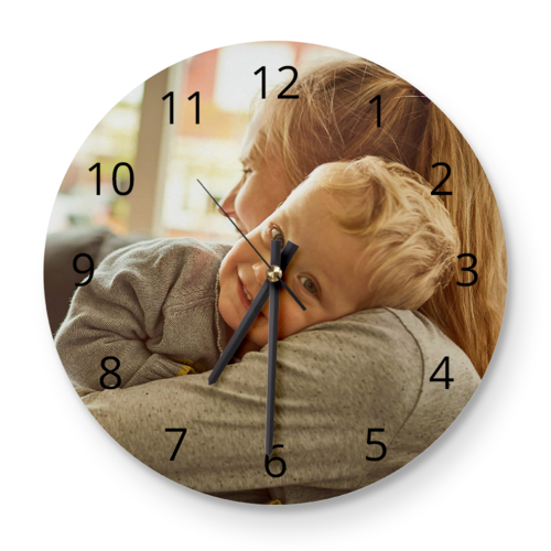 Klok met foto en uurnotatie Klok met foto en uurnotatie