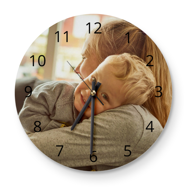 Klok met foto en uurnotatie Klok met foto en uurnotatie